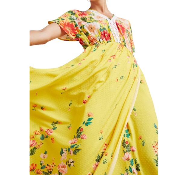 FARM RIO Floral Flutter Sleeve Faux Wrap V Neck Samara Maxi Dress SOLD - Picture 3 of 15